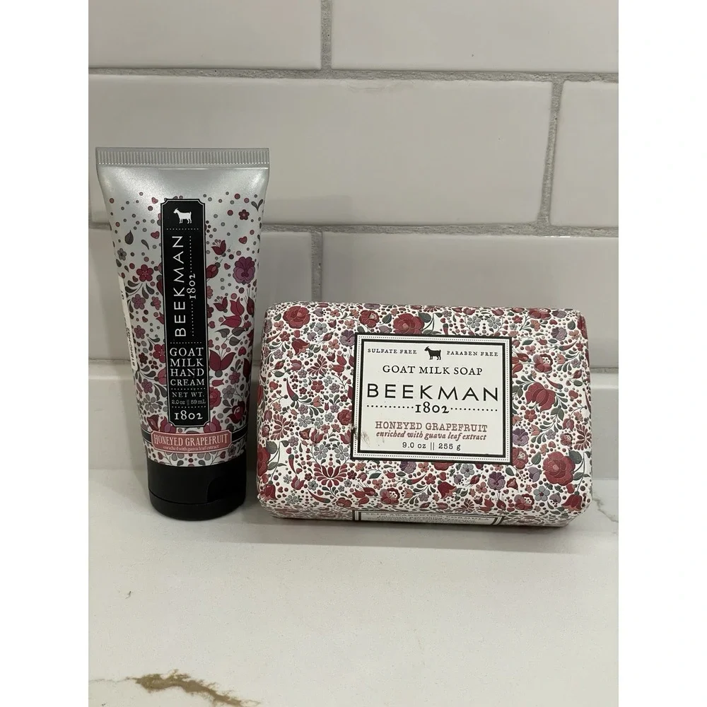 Beekman 1802 Honeyed Grapefruit Goat‎ Milk Bar Soap 9 oz + Hand Cream 2 oz New